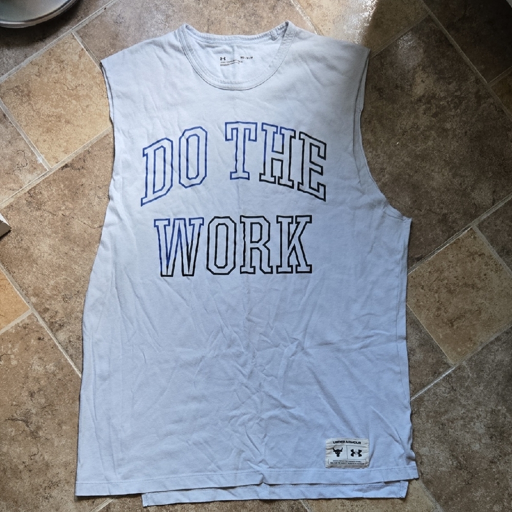 Under Armour Project Rock Light Gray Sleeveless Tee